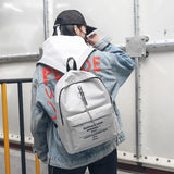 LENLEI Printed alphabets backpack shoulder bag with chain