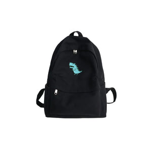 LENLEI Harajuku Canvas Print Student Bag Large-Capacity Backpack