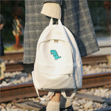 LENLEI Harajuku Canvas Print Student Bag Large-Capacity Backpack