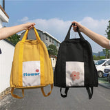 LENLEI Cotton Canvas Women Backpack Printing Flowers Student Bag