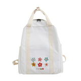 LENLEI Cotton Canvas Women Backpack Printing Flowers Student Bag