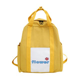LENLEI Cotton Canvas Women Backpack Printing Flowers Student Bag