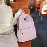 LENLEI Waterproof Women Backpack Solid Shoulder Bag for Teenage Girls