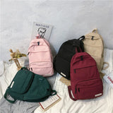 Waterproof Nylon Women Backpack Large Capacity Student Schoolbag