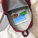 Waterproof Nylon Women Backpack Large Capacity Student Schoolbag