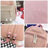 LENLEI Canvas Patchwork Backpack School Laptop Bag for Teenagers Girls