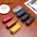 LENSRO Cow Leather Key Wallet Car Key Bag Wallet Unisex Holders