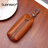 LENSRO Cow Leather Key Wallet Car Key Bag Wallet Unisex Holders