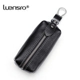 LENSRO Cow Leather Key Wallet Car Key Bag Wallet Unisex Holders