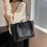 LETTSIDE Tote Bags for Women Winter Solid Leather Big High Capacity