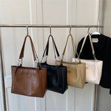 LETTSIDE Tote Bags for Women Winter Solid Leather Big High Capacity