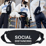 LIBERTE Letter Print Waist Bag Crossbody Bag Hip Hop Chest Packs