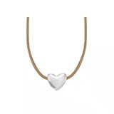 Korean Love Drawstring Necklace Heart Pendant Clavicle Chain