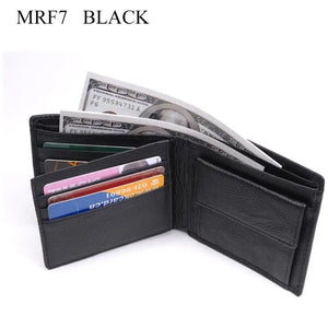 RFID Blocking Cow Leather Men Wallet Purse Identity Protection MRF7