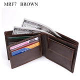 RFID Blocking Cow Leather Men Wallet Purse Identity Protection MRF7