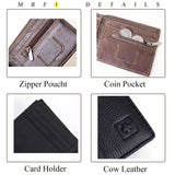 RFID Blocking Cow Leather Men Wallet Purse Identity Protection MRF7