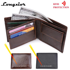 RFID Blocking Cow Leather Men Wallet Purse Identity Protection MRF7