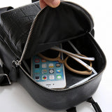 Stone Leather Mini Backpack for Women with Hairball