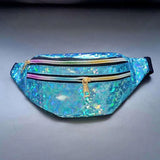 Silver Holographic Waist Bag Geometric Fanny Pack