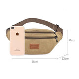 Canvas Hip Bag Waist Bag Chest Bag Fanny Pack Purse