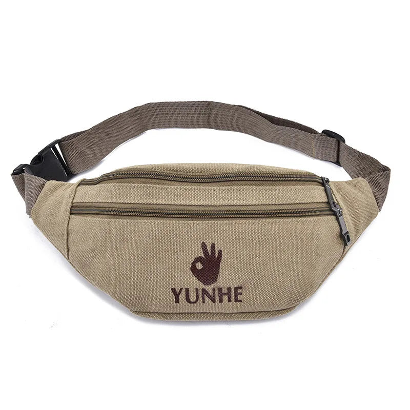 Canvas Hip Bag Waist Bag Chest Bag Fanny Pack Purse