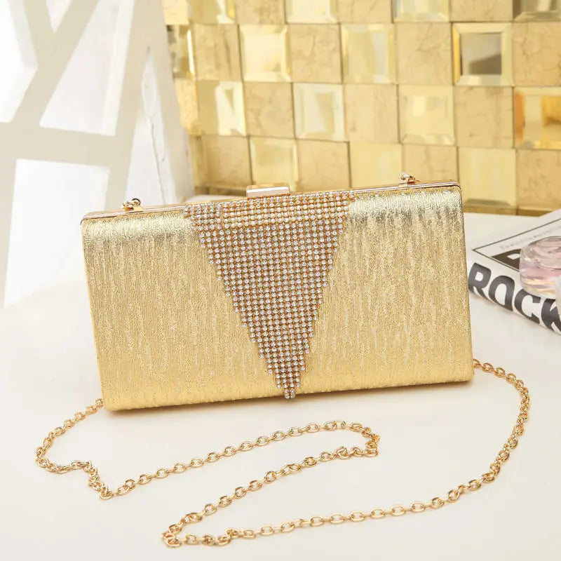 Beaded Evening Clutch Bag with Chain for Wedding