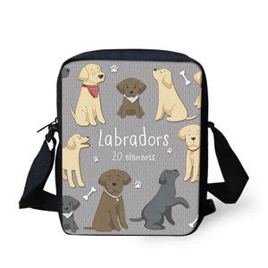 Labrador Retriever Kids Shoulder Messenger Bag Crossbody School Supplies
