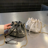 Embroidered Lace Crossbody Bucket Bag for Women