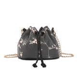 Embroidered Lace Crossbody Bucket Bag for Women