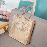 Lace Embroidery Shoulder Bag Female Large Capacity Handbag Lady Handle Bag