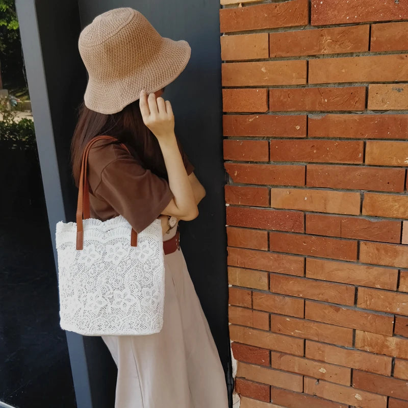 Embroidery Shoulder Bag Large Capacity Tote Fairy Mori-girl