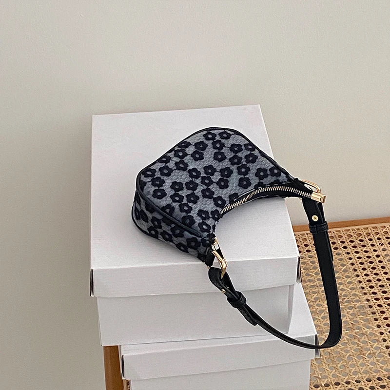 Vintage Floral Underarm Tote Shoulder Bag