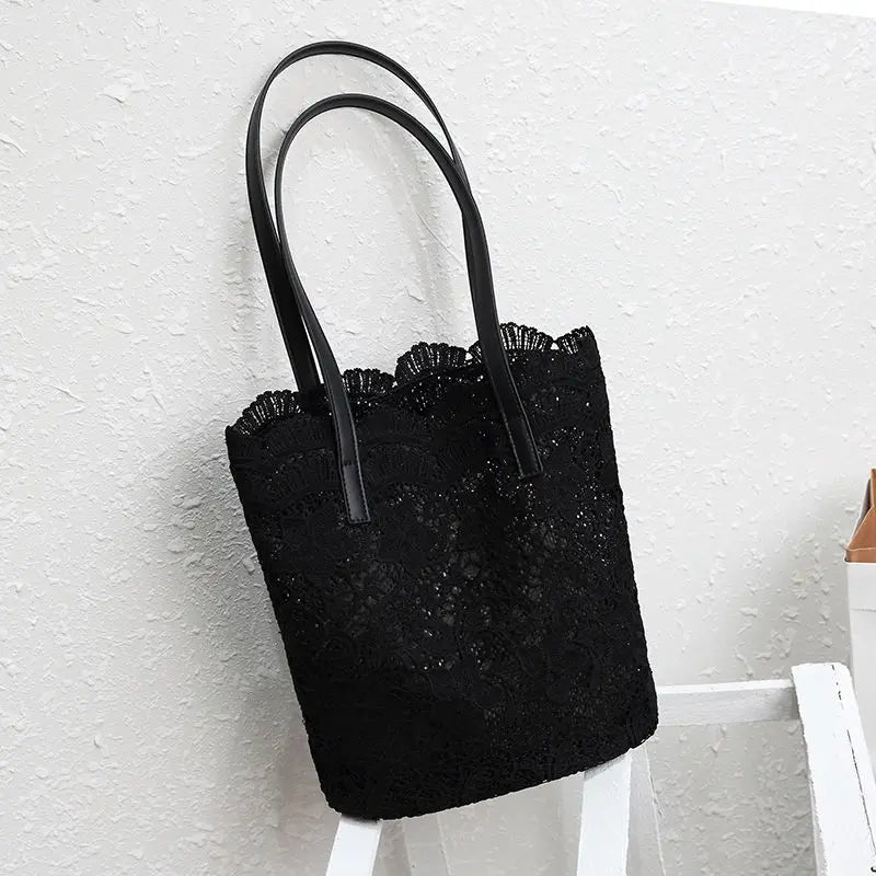 Lace Hollow Out Shoulder Bags Women Large Capacity Totes Retro