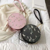 Floral Embroidered Lace Mini Round Cross-body Bag