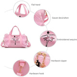 Embroidery Gym Bag Girls Latin Dance Tote Bag