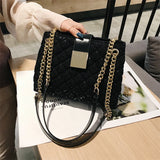 Women's Lace Shoulder Bag, Diamond Pattern Chain Handbag