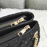 Women's Lace Shoulder Bag, Diamond Pattern Chain Handbag