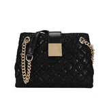 Women's Lace Shoulder Bag, Diamond Pattern Chain Handbag