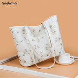 Floral Embroidery PU Leather Shoulder Bag Large Capacity Totes