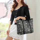 Floral Embroidery PU Leather Shoulder Bag Large Capacity Totes