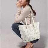 Floral Embroidery PU Leather Shoulder Bag Large Capacity Totes