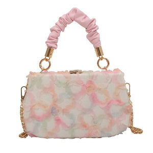 Lace Girls Cross Body Shoulder Box Bag Pu Chain Wedding