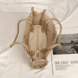Embroidered Hollow Out Lace Tote Bag Women Shoulder Bag