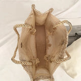Embroidered Hollow Out Lace Tote Bag Women Shoulder Bag