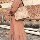 Embroidered Hollow Out Lace Tote Bag Women Shoulder Bag