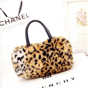 Leopard Print Fur Bag High-end Plush Underarm Shoulder Crossbody Bag