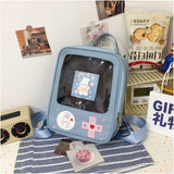 Ladies 3 Way Ita Bag Cartoon Student School Bag Game Console Lolita