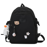 Ladies Backpack Campus Style Solid Teen Boys Girls Harajuku Students Schoolbags