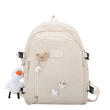 Ladies Backpack Campus Style Solid Teen Boys Girls Harajuku Students Schoolbags