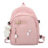Ladies Backpack Campus Style Solid Teen Boys Girls Harajuku Students Schoolbags